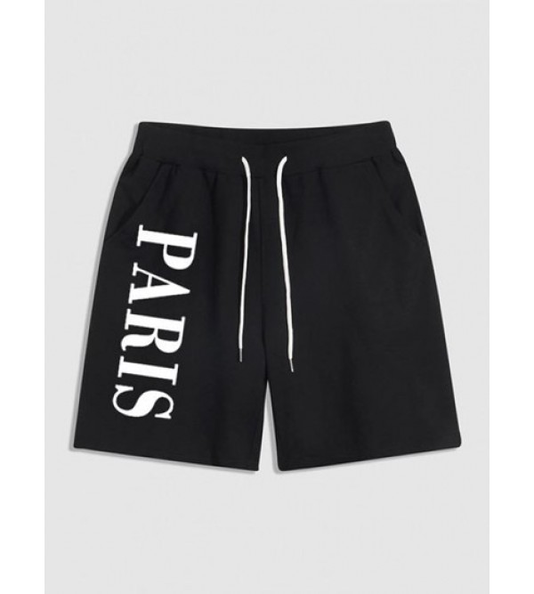 PARIS Drawstring Streetwear Sweat Shorts