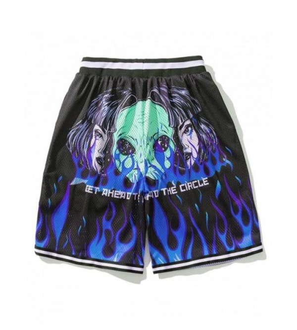 Flame ET Graphic Elastic Wasit Shorts
