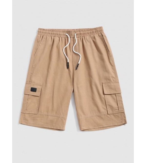 Drawstring Back Pocket Cargo Shorts