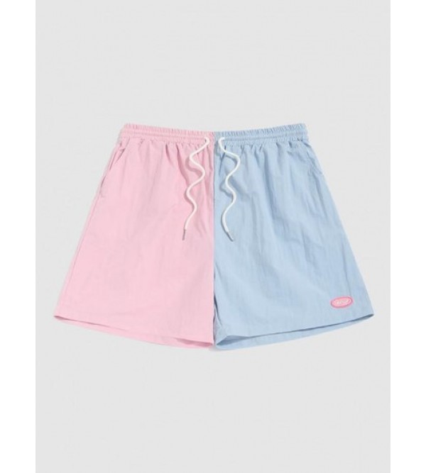 Two-tone Drawstring Casual Shorts