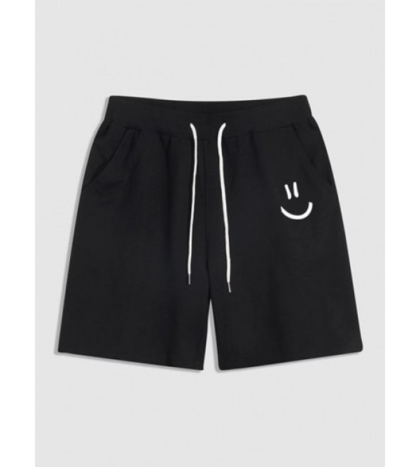 Smile Face Graphic Streetwear Cotton Sweat Shorts