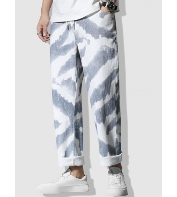 Bleach Wash Wide Leg Jeans