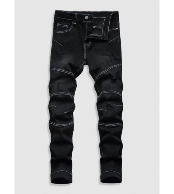 Stitching Ripped Jeans