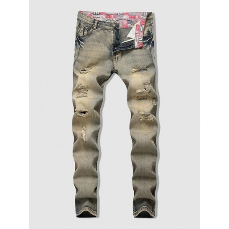 Retro Ripped Casual Denim Jeans