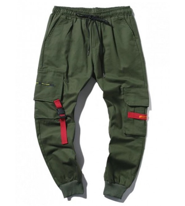 Applique Long Cargo Jogger Techwear Pants
