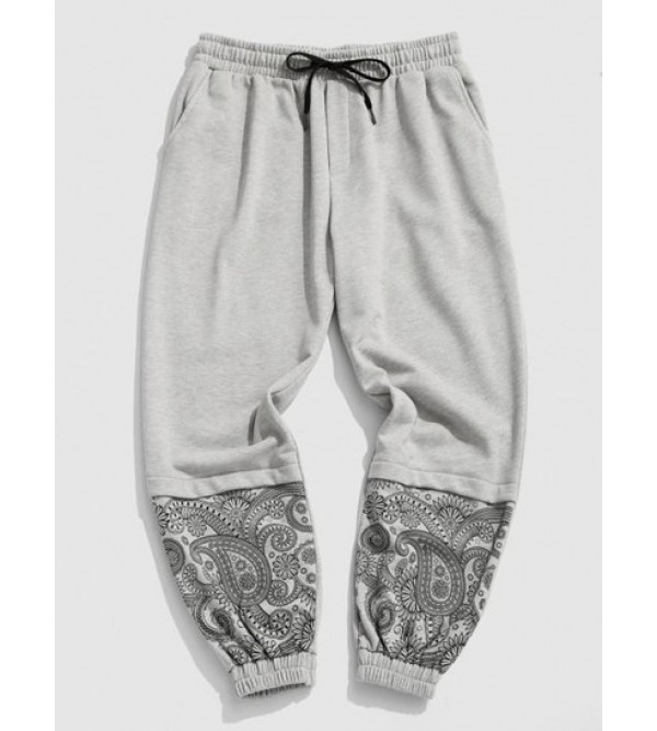 Paisley Flower Print Jogger Sweatpants