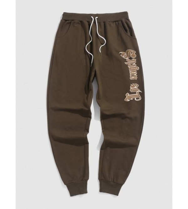 Los Angeles Letter Printed Drawstring Sweatpants