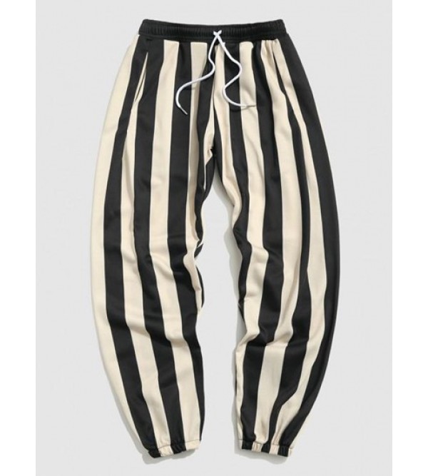 Contrasting Stripe Print Jogger Sweatpants