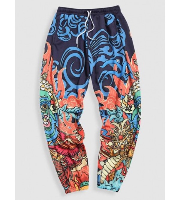 Dragon Graphic Y2K Aesthetic Oriental Sweatpants