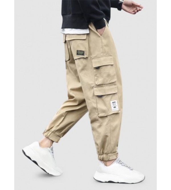 Solid Color Multi-pocket Design Jogger Cargo Pants