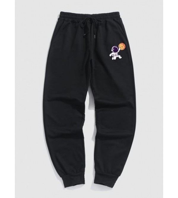 Moon And Astronaut Printed Sweatpants