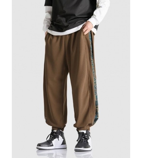 Ethnic Printed Textured Beam Feet Pants