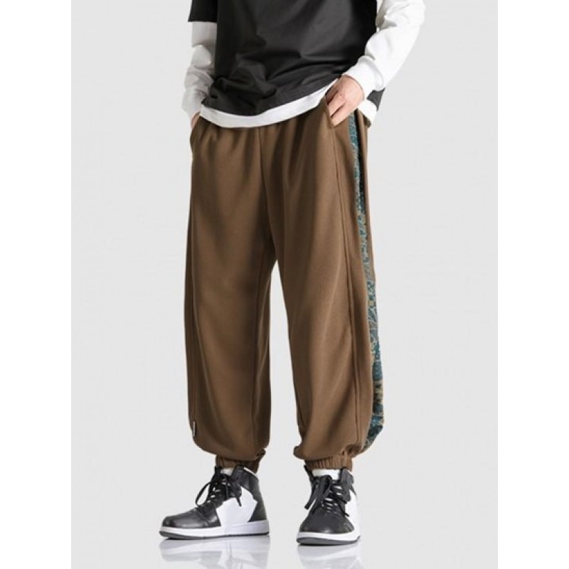 Ethnic Printed Textured Beam Feet Pants