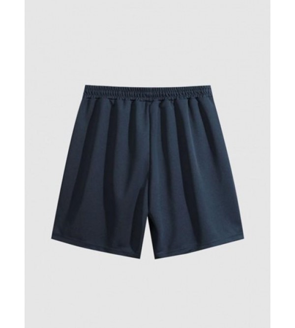 Letter Graphic Pockets Lounge Shorts