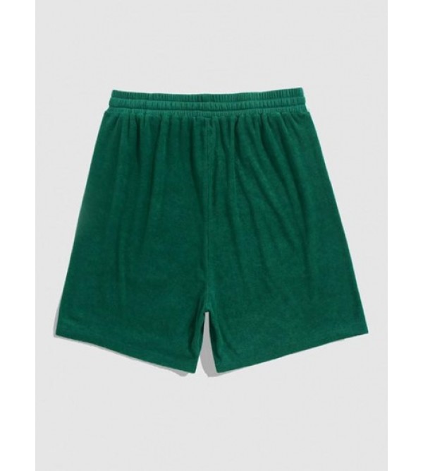 Terry Cloth Drawstring Pocket Shorts