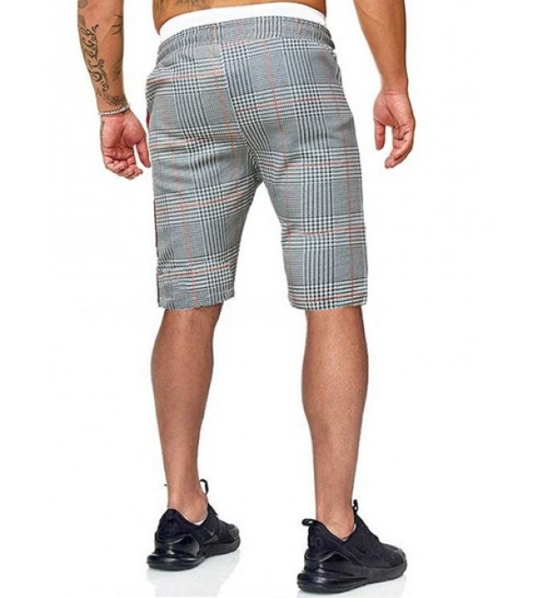 Houndstooth Print Drawstring Casual Shorts Houndstooth Print Drawstring Casual Shorts