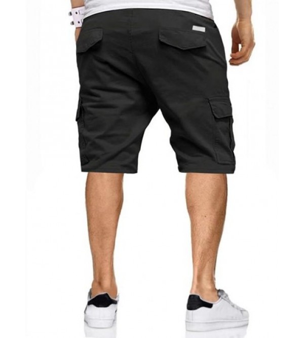 Multi Pockets Design Solid Color Cargo Shorts