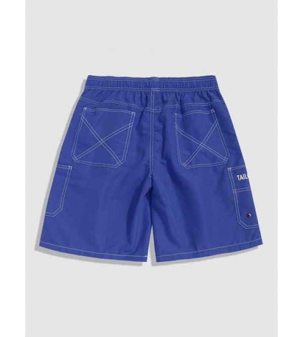 Multi Pockets Stitching Patched Drawstring Cargo Shorts Multi Pockets Stitching Patched Drawstring Cargo Shorts