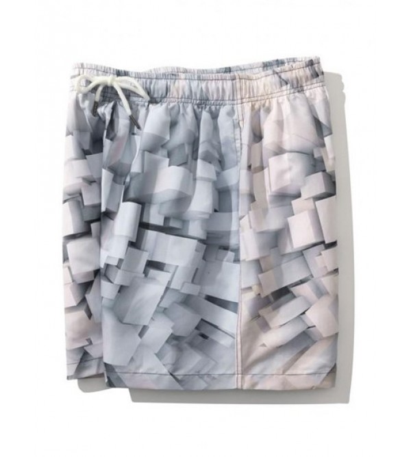 Cubist Geometric 3D Pattern Shorts Cubist Geometric 3D Pattern Shorts