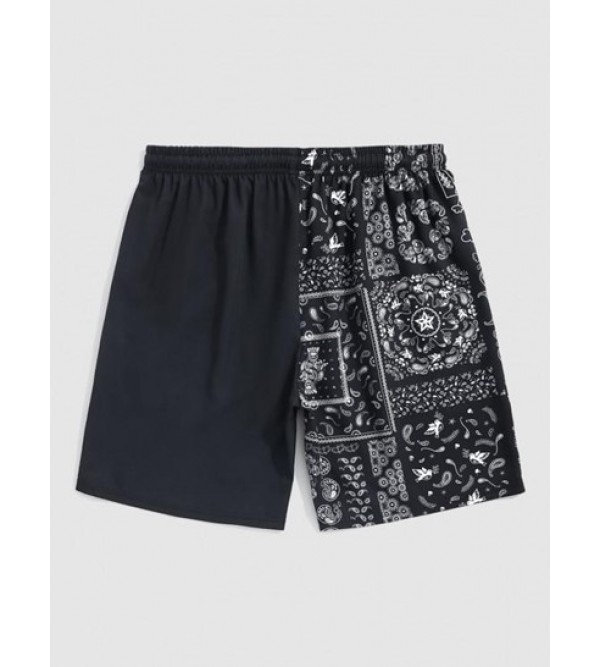 Japanese And Paisley Pattern Drawstring Beach Shorts Japanese And Paisley Pattern Drawstring Beach Shorts