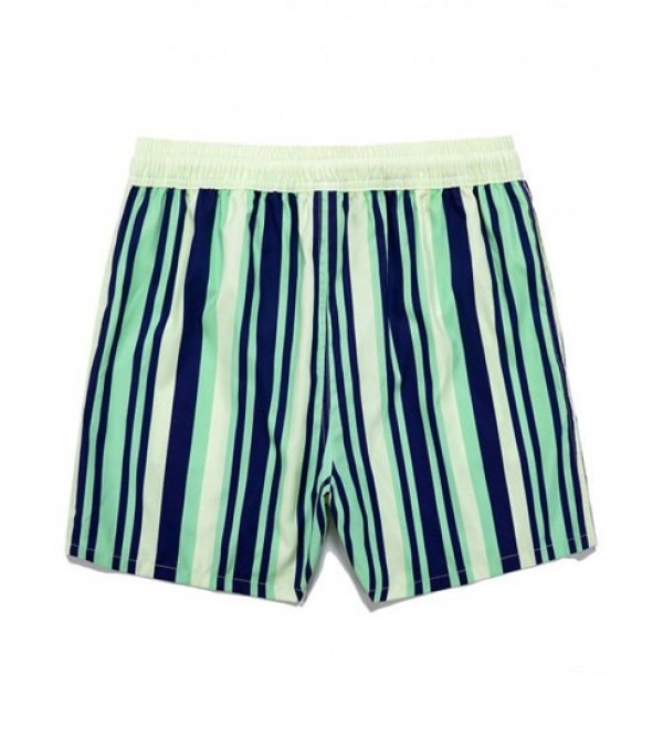 Vertical Stripe Print Casual Pocket Beach Shorts Vertical Stripe Print Casual Pocket Beach Shorts