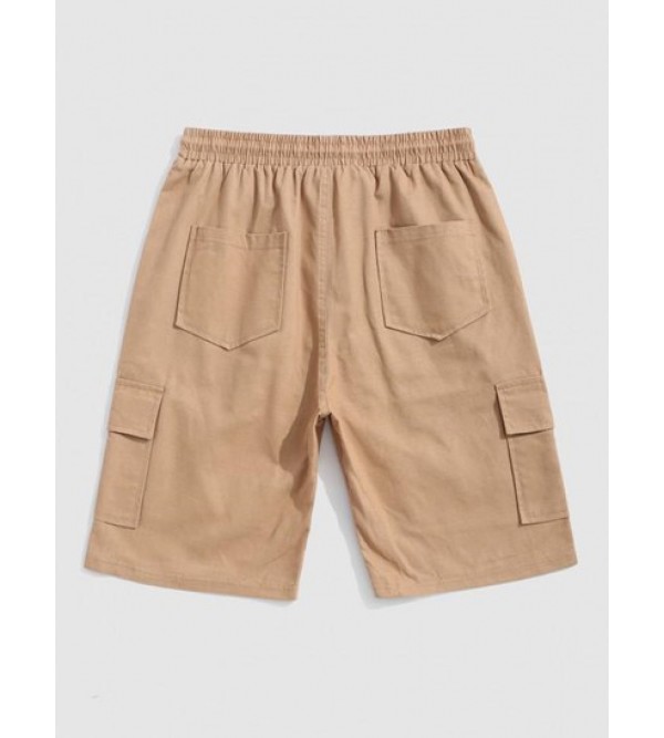 Drawstring Back Pocket Cargo Shorts