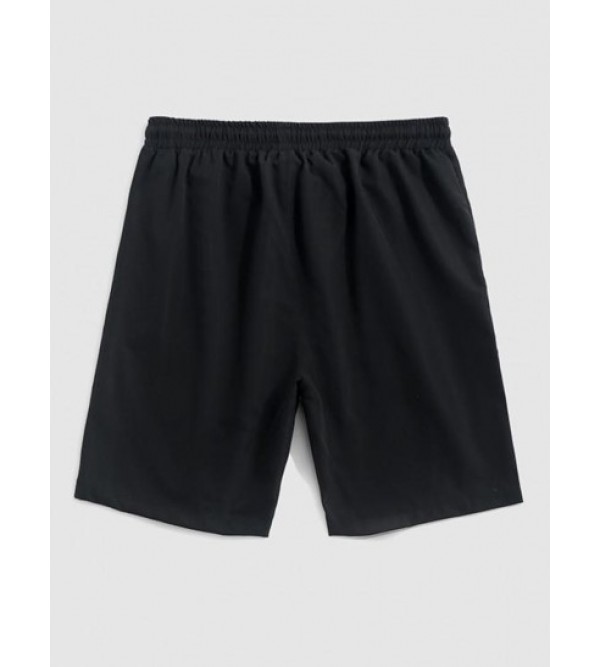 Casual Solid Color Drawstring Pockets Shorts Casual Solid Color Drawstring Pockets Shorts