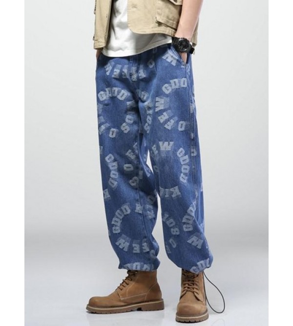 Letters Print Joggers Jeans Letters Print Joggers Jeans