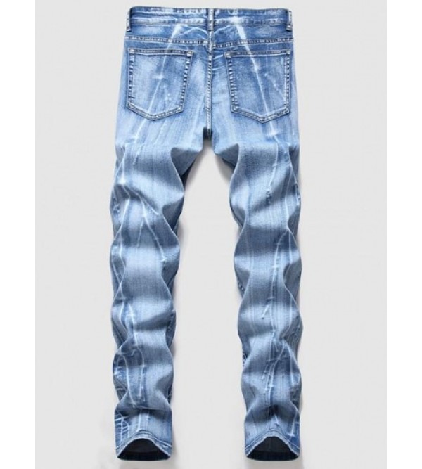Branch Pattern Light Wash Jeans Branch Pattern Light Wash Jeans