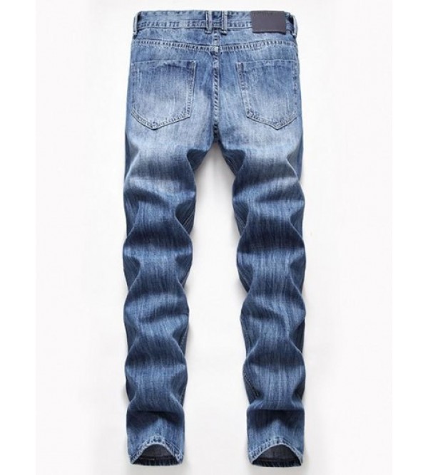 Contrasting Trim Scratch Jeans Contrasting Trim Scratch Jeans