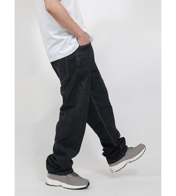 Zipper Button Loose Denim Jeans