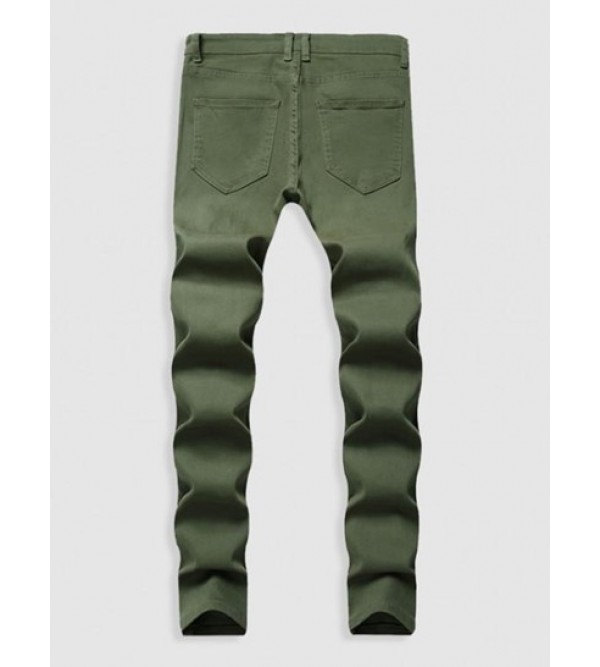 Casual Ripped Button Zipper Jeans Casual Ripped Button Zipper Jeans