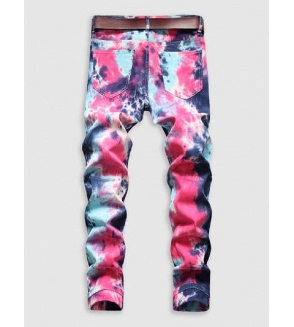 Tie Dye Straight Jeans