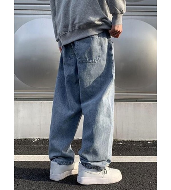 Drawstring Legs Loose Fit Straight Baggy Jeans Drawstring Legs Loose Fit Straight Baggy Jeans