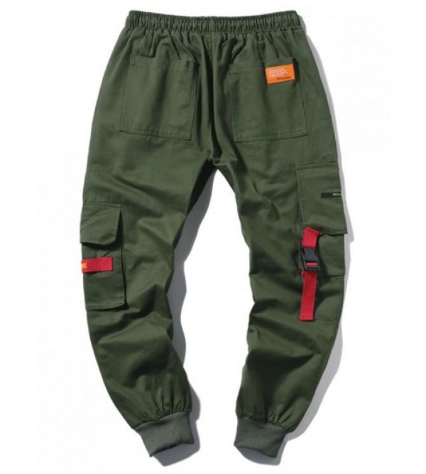 Applique Long Cargo Jogger Techwear Pants