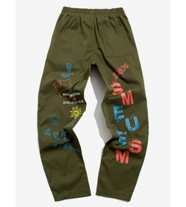 Made In China Letter Graffiti Graphic Y2K Aesthetic Pants
