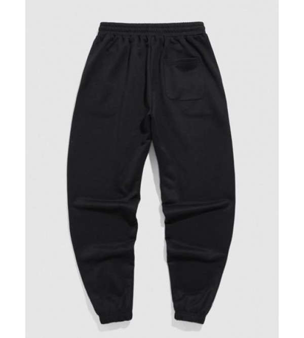 Smile Face Embroidery Sports Jogger Sweatpants