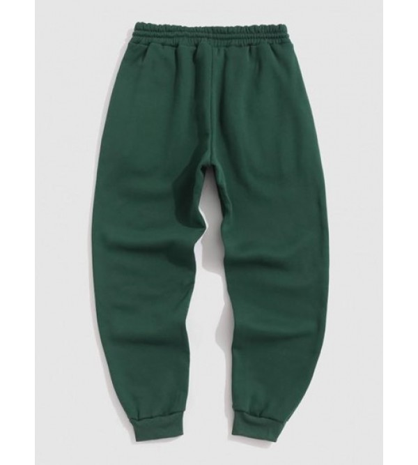 Fleece-lined Solid Color Jogger Sweatpants Fleece-lined Solid Color Jogger Sweatpants