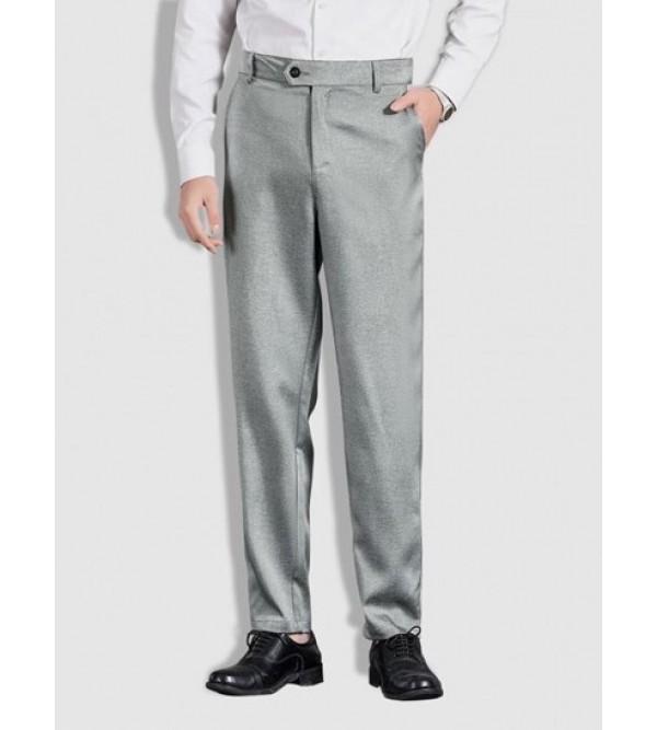 Pockets Tapered Dress Pants