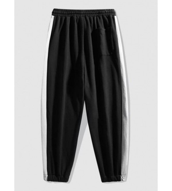 Colorblock Back Pocket Design Jogger Pants