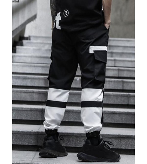 Letter Print Colorblock Drawstring Cargo Jogger Pants Letter Print Colorblock Drawstring Cargo Jogger Pants