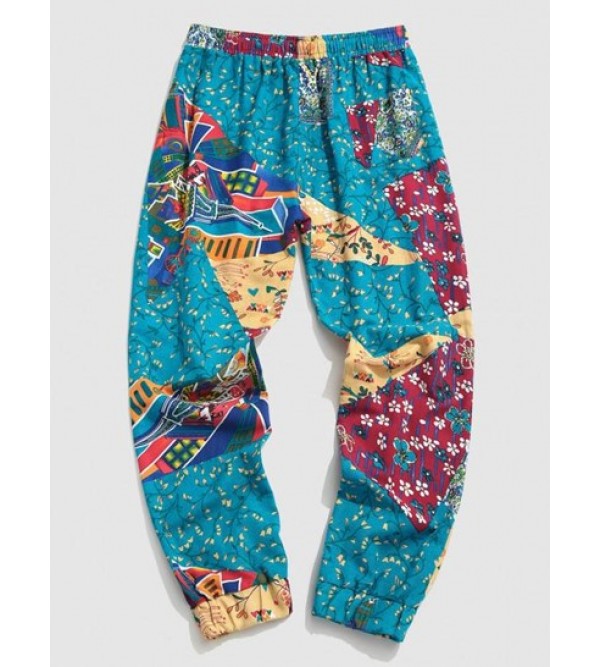 Floral Leaf Patchwork Pants Floral Leaf Patchwork Pants