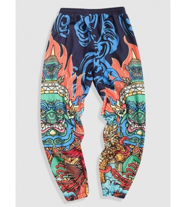 Dragon Graphic Y2K Aesthetic Oriental Sweatpants