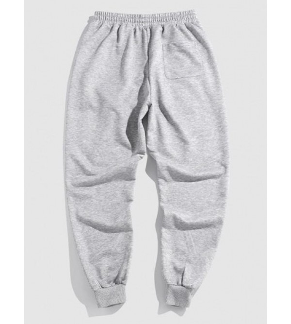 Letters Print Heathered Sweatpants