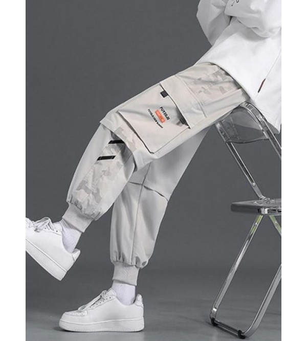 3D Pocket Drawstring Cargo Beam Feet Pants