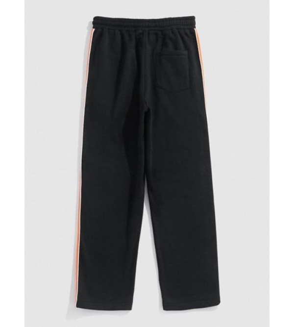 Color Spliced Straight Leg Fleece-lined Pants Color Spliced Straight Leg Fleece-lined Pants