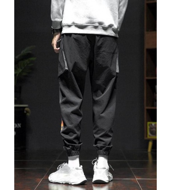 Colorblock Letter Print Cargo Techwear Pants Colorblock Letter Print Cargo Techwear Pants