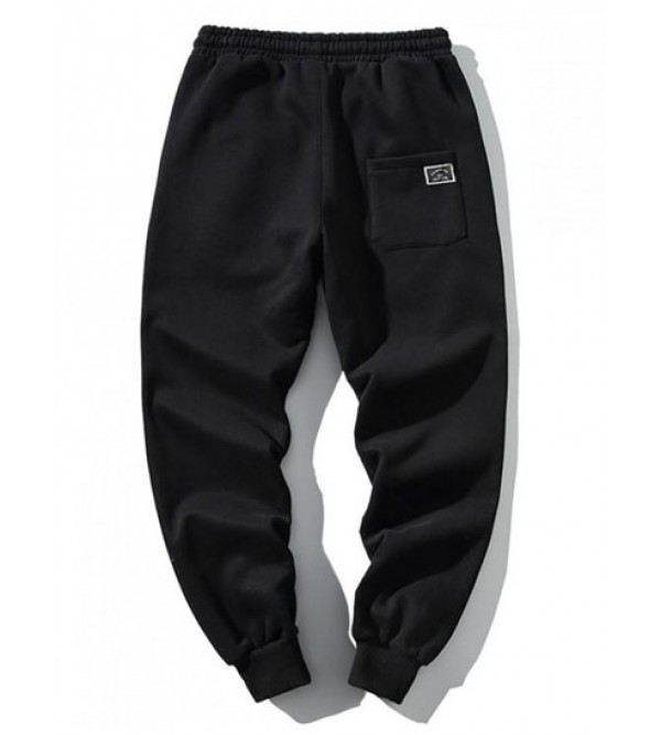 Embroidery Letter Drawstring Jogger Sweatpants