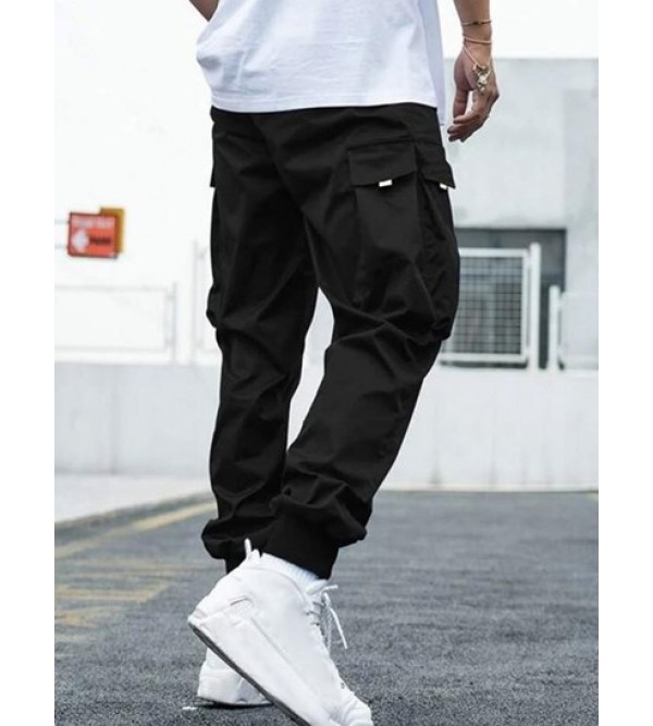 Flap Pocket Drawstring Techwear Cargo Pants