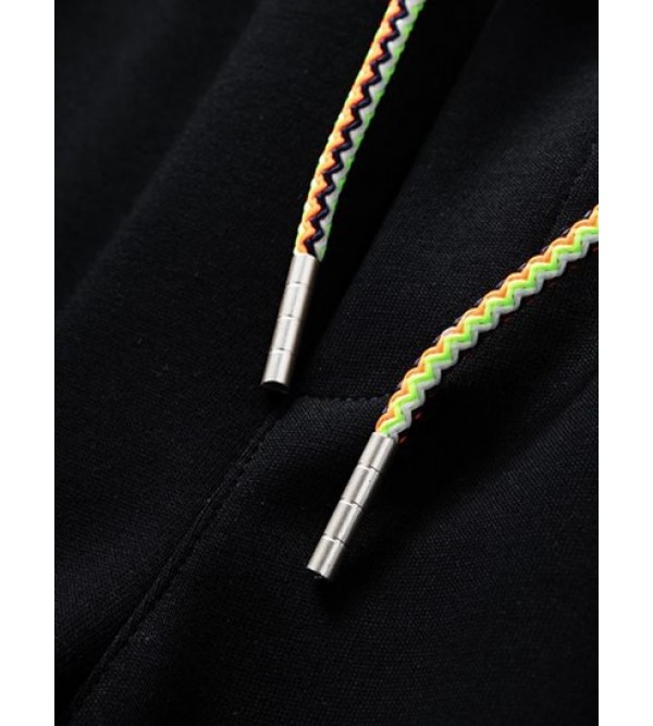 Rainbow Drawstring Striped Semi-sheer Shorts